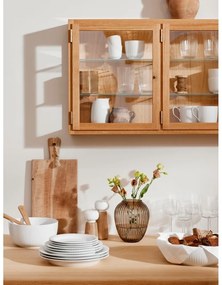 Młynek do przypraw z drewna dębowego z białym porcelanowym detalem Kähler Design Hammershoi, wys. 13 cm