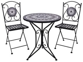Czarny metalowy zestaw mebli ogrodowych dla 2 osób Jalua – Garden Pleasure