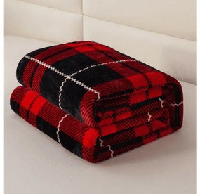 Mikropluszowy koc ALBURY, czerwony Rozmiar: 160 x 200 cm