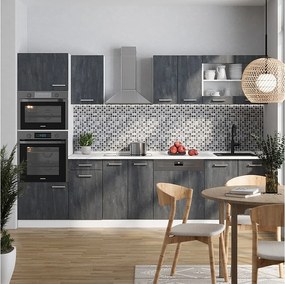 Aneks kuchenny czarny beton/biały 300x60x81.6 r-line