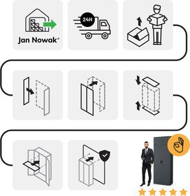 Nadstawka na szafę EWA Compact 800 x 380 x 400 mm, antracytowa
