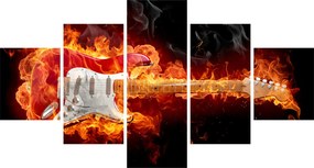 Obraz - Gitara w płomieniach (125x70 cm)