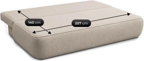 Beżowa skandynawska sofa rozkładana boucle R6-H26