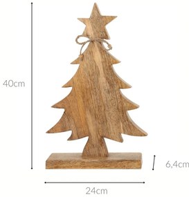 Dekoracyjna choinka z drewna mango, 40 cm