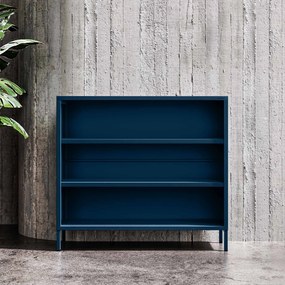 Niski regał metalowy granatowy Modern LUCA, 1000 x 900 x 350 mm