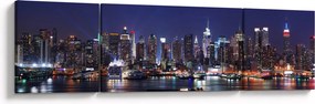 Obraz - Podświetlone nowojorskie drapacze chmur (170x50 cm)