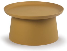 Plastikowy stolik kawowy FUNGO, średnica 700 mm, ochra