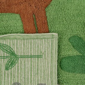 Zielony bawełniany chodnik odpowiedni do prania 90x175 cm Animals – Ixia
