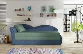 Sofa rozkładana z funkcją spania AGA granatowa/zielona lewa ELTAP