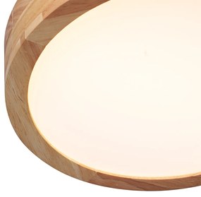 Lampa sufitowa w stylu skandynawskim drewno 30cm z LED ściemnialna - PeckerSkandynawski Oswietlenie wewnetrzne