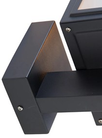 Zewnetrzna Inteligentna lampa ścienna szara w komplecie z inteligentną żarówką G95 - Sutton Up Rustykalny / Vintage Oswietlenie zewnetrzne