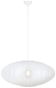 Biała lampa wisząca z tekstylnym kloszem ø 75 cm Florence – Markslöjd