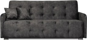 Sofa z Funkcją Spania ARIA Wersalka Rozkładana Dwuosobowa Welurowa Szara Nowoczesna do Salonu