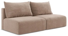 Jasnobrązowa rozkładana/ze schowkiem sofa 216 cm Kalena – Makamii