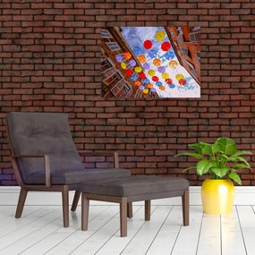 Obraz kolorowych parasoli (70x50 cm)