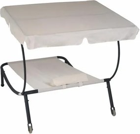 Kanapa ogrodowa z dachem i kołami - 202 x 139 x 152 cm