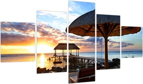 Obraz - Zachód słońca na Mauritiusie (125x70 cm)