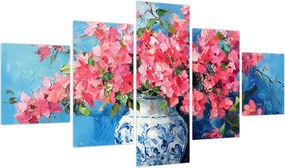 Obraz - Wazon z różowymi kwiatami (125x70 cm)