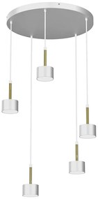 Biało-złota lampa wisząca z abażurami - N023-Circile