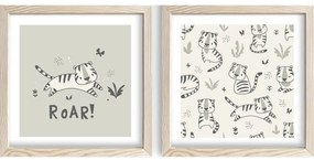Obrazki dziecięce zestaw 2 szt. 33x68 cm Roar – Wallity