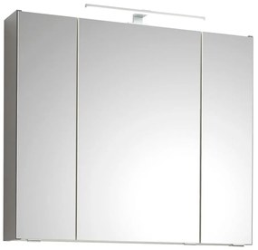 Szara wisząca szafka łazienkowa z lustrem 80x70 cm Set 357 – Pelipal