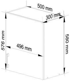 Szafka kuchenna górna dąb sonoma 50 cm Bomesa