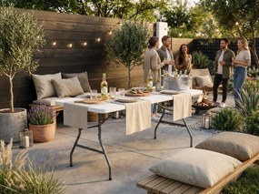 Stół cateringowy CATERON 70x180 cm, biały