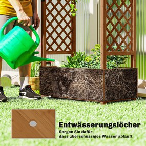 Outsunny Podwyższone grządko z kratownicą i daszkiem, do kwiatów, owoców, warzyw, ziół, 110 x 44 x 181 cm, drewno, pomarańczowy | Aosom PL