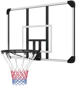 SPORTNOW Kosz do koszykówki z niełamliwą tablicą, regulowany, Indoor & Outdoor, stalowa rama, Czarny
