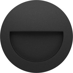 Beneito & Faure - Mis R Wall 3W LED Recessed Step Light - Okrągła lampa ścienna schodowa IP65 Switch 2700K/3200K/4000K - Czarna