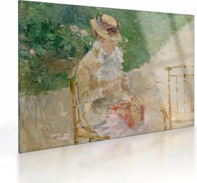 Obraz na szkle - Berthe Morisot, Young Woman Knitting, reprodukcje (70x50 cm)