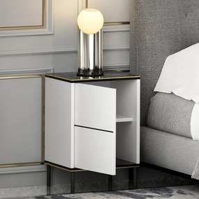 Stolik nocny Imaj White Marble