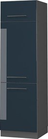 Szafka na lodówkę ciemnoniebieski wysoki połysk 60x58.1x206.8 fame-line
