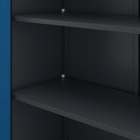 Szafa na dokumenty biurowa metalowa antracytowo-niebieska: JAN H, 900 x 1950 x 400 mm