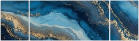 Obraz - Niebieska marmurowa abstrakcja (170x50 cm)