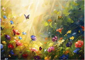 Obraz - Wiosenna łąka kwiatowa, malarstwo (70x50 cm)