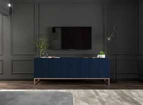 Granatowa lamelowa szafka rtv A1-W57