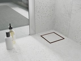 Mexen Flat-Q M13 wpust podłogowy kwadratowy 12 x 12 cm, różowe złoto - 1610012