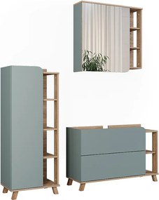 Zestaw mebli łazienkowych sonoma/niebieski 100x35x65 karen