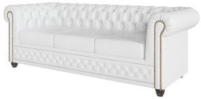 Biała sofa z imitacji skóry 203 cm York – Ropez