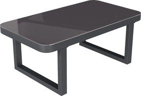 Zestaw mebli ogrodowych 7-osobowy - z plecionej liny - z 2 sofami + stolikiem + 2 fotelami - metalowy - szary