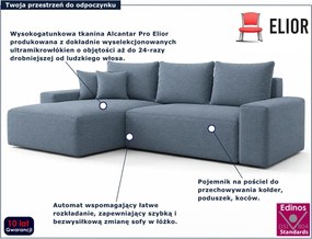 Niebieski narożnik w kształcie L z pojemnikiem N5-B62