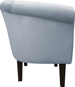 Fotel Milo tkanina Welur wygodny fotel tapicerowany do salonu i sypialni : Kolor nogi - Venge, Kolor tkaniny - VELVET - BL06, Wysokość nogi - 20 cm