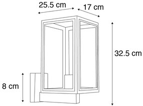 Zewnetrzna Inteligentny Kinkiet / Lampa scienna zewnętrzny szary, w tym Smart G95 - Sutton Up Rustykalny / Vintage Oswietlenie zewnetrzne