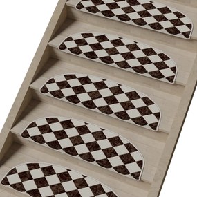 Czarno-białe dywaniki na schody zestaw 16 szt. 20x65 cm Chess Board – Vitaus