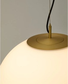 Lampa wisząca w biało-złotym kolorze ze szklanym kloszem ø 10 cm Brisia – Kave Home