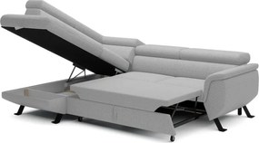 Narożnik RAVEN L Lewostronny wolnostojący z funkcją spania tkanina ARAGON 83 Popielaty WERSAL