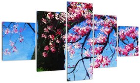 Obraz malowanego kwiatu wiśni (125x70 cm)