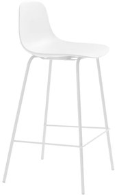 Biały plastikowy hoker (wysokość siedziska 67,5 cm) Whitby – Unique Furniture