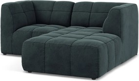 Niebieski aksamitny narożnik (prawostronny/z szezlongiem) Aloha – Makamii